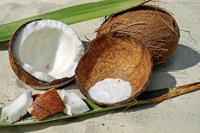 rozlousknutý kokosový ořech